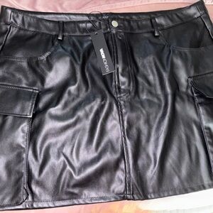Fashion Nova Black Leather Skirt